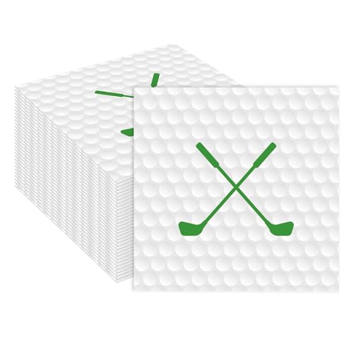 PUEVENYI 50 Pieces Golf Paper Napkins 13 x 13 Inches Luncheon Napkins Cocktail Napkins Disposable Sports Theme Decorations for Kids Baby Shower,Birthday Party,Golf Theme Party Supplies - Image 1