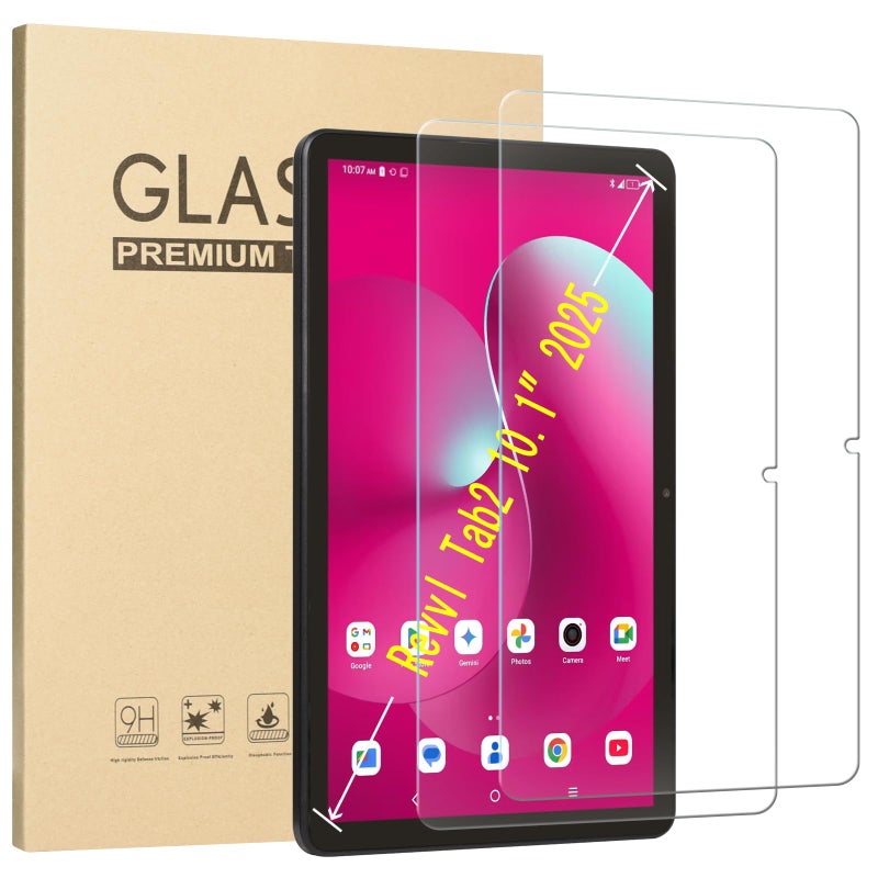 ACdream 2 Pack Screen Protector for T-Mobile Revvl Tab 2 10.1" Tablet 2025 Model:9185W,(NOT FIT 2023 Revvl Tab 5G 10.36"), HD Tempered Glass Anti-Fingerprints Bubble-Free Easy Installation 9H Hardness - Image 1