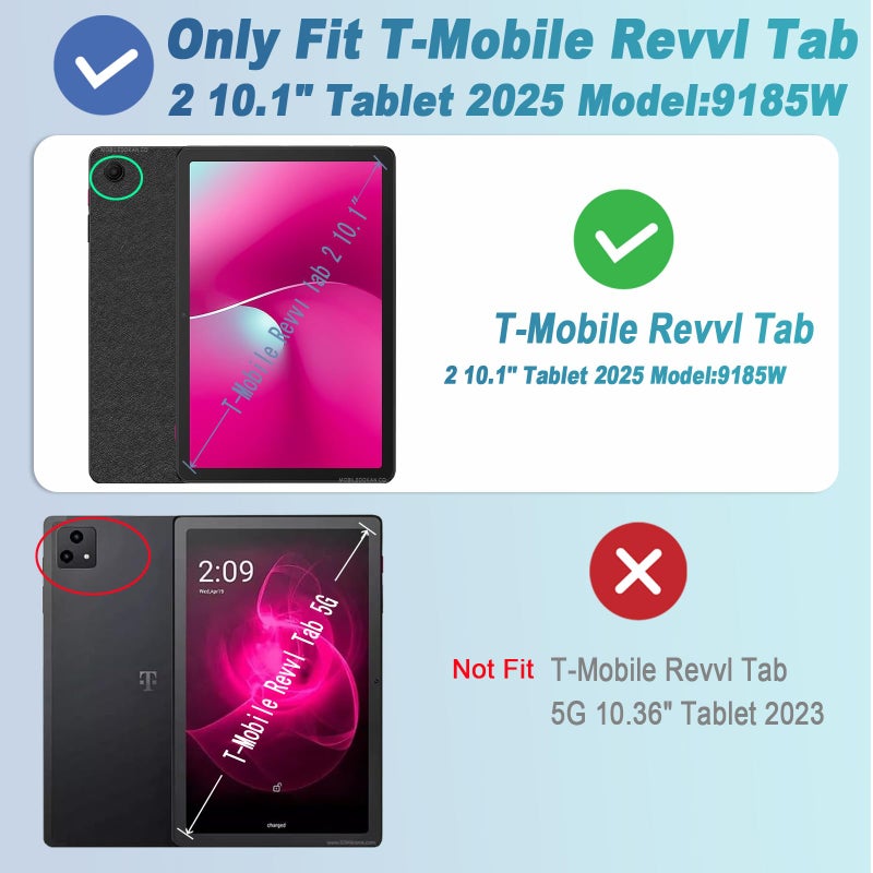 ACdream 2 Pack Screen Protector for T-Mobile Revvl Tab 2 10.1" Tablet 2025 Model:9185W,(NOT FIT 2023 Revvl Tab 5G 10.36"), HD Tempered Glass Anti-Fingerprints Bubble-Free Easy Installation 9H Hardness - Image 2