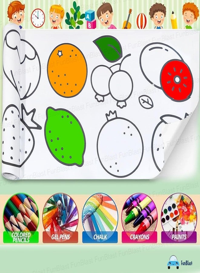 FunBlast Children's Drawing Roll, Coloring Paper Roll for Kids, 30 X 300Cm DIY Painting Drawing Paper Roll, Sticky Kid Art Roll, Early Educational Toys for Kid (Sweets-Theme) - Image 4