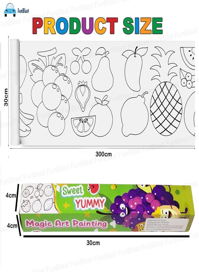 FunBlast Children's Drawing Roll, Coloring Paper Roll for Kids, 30 X 300Cm DIY Painting Drawing Paper Roll, Sticky Kid Art Roll, Early Educational Toys for Kid (Sweets-Theme) - Image 3