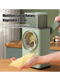 ELTRAZONE Multifunctional Vegetable Cutter Chopper Rotary Cheese Grater 3-in-1 Shredder Slicer Grinder Salad Maker Machine with Stainless Steel Roller Blades for Vegetable Fruit Nut  - Image 2