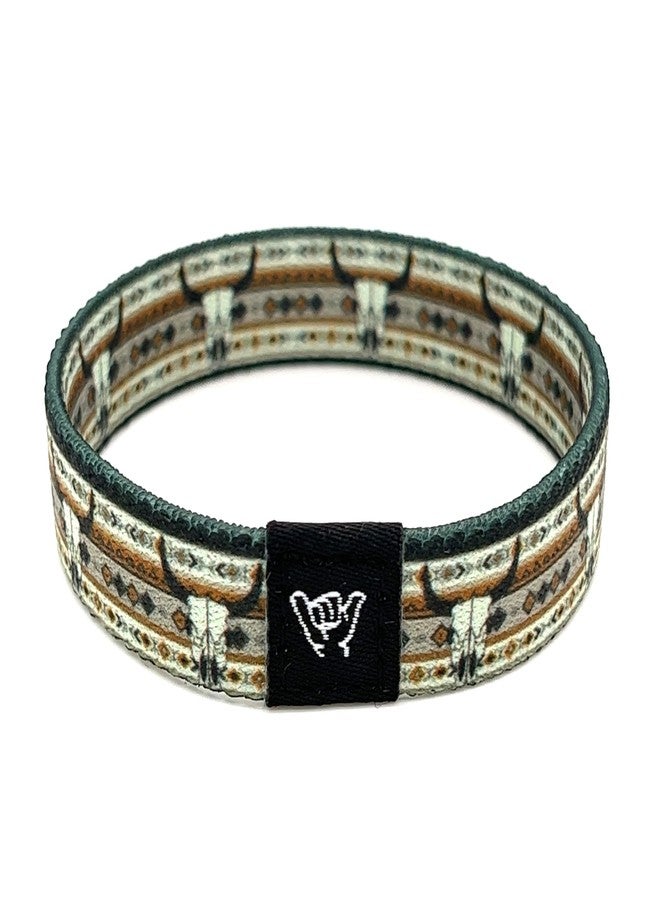 Hang Loose Bands أساور هانغ لوز - سوار جنوب غربي للرجال والنساء والمراهقين - طبعة قبلية مريحة ونمط بوهو - سوار معصم قابل للعكس بنمط غربي، مقاس صغير جدًا: طول 5.5 بوصة (للنحيفات والأطفال)، مطاط غير سام - Image 1