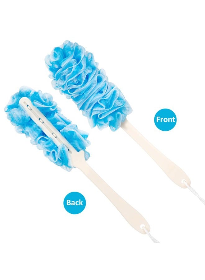 Arswin Lufa Back Scrubber for Shower, Anti-Slip Long Handle Bath Sponge Shower Brush, Soft Nylon Mesh Back Cleaner Washer, Loofah on a Stick Body Brush for Women&Men (Blue) - Image 2