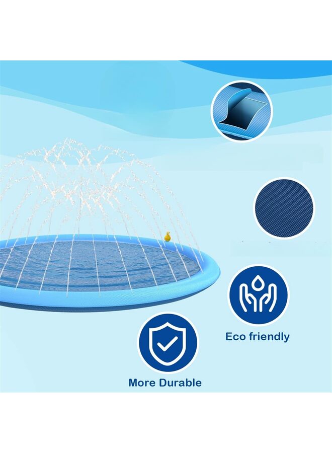 Splash Sprinkler Pad for Dogs - Thicken Dogs Pet Swimming Pool Bathtub, Pet Summer Backyard Playset & Water Toys, Gift for Dogs,Blue (Size : 170CM) - Image 2