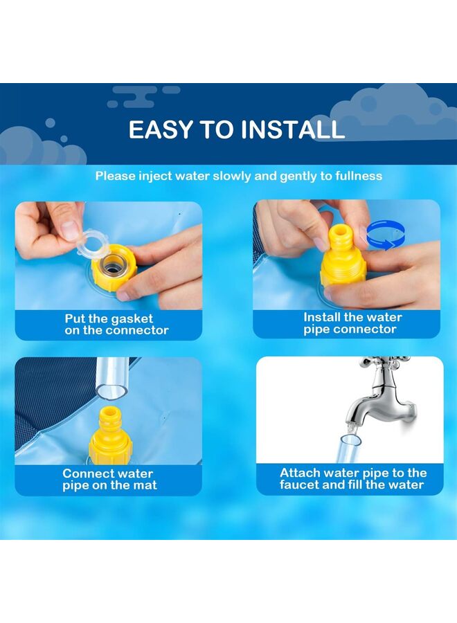 Splash Sprinkler Pad for Dogs - Thicken Dogs Pet Swimming Pool Bathtub, Pet Summer Backyard Playset & Water Toys, Gift for Dogs,Blue (Size : 170CM) - Image 4