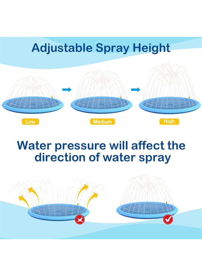 Splash Sprinkler Pad for Dogs - Thicken Dogs Pet Swimming Pool Bathtub, Pet Summer Backyard Playset & Water Toys, Gift for Dogs,Blue (Size : 170CM) - Image 3