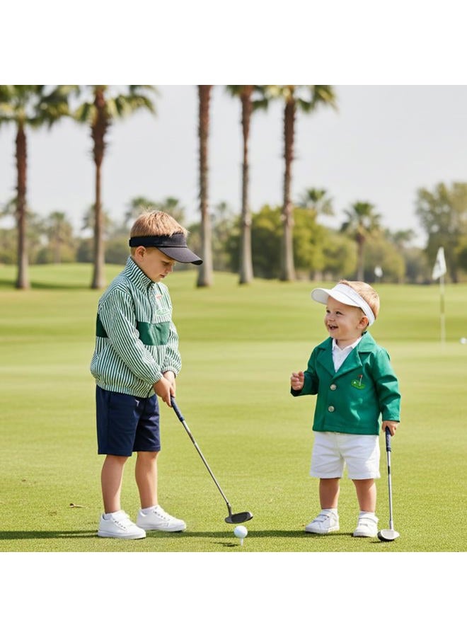 mlpeerw Baby Boy Jacket Toddler Golf Clothes Long Sleeve Lapel Button Down Top Infant First Birthday Outfit Spring Golf Coat, Golf Embroidery Green, 3-4 years - Image 3
