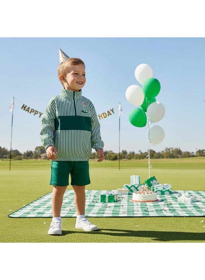 mlpeerw Baby Boy Jacket Toddler Golf Clothes Long Sleeve Lapel Button Down Top Infant First Birthday Outfit Spring Golf Coat, Golf Embroidery Green, 3-4 years - Image 2