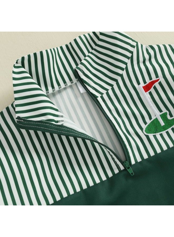 mlpeerw Baby Boy Jacket Toddler Golf Clothes Long Sleeve Lapel Button Down Top Infant First Birthday Outfit Spring Golf Coat, Golf Embroidery Green, 3-4 years - Image 5