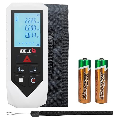 IBELL TOOLS iBELL DM60-02 Professional Laser Distance Meter 60m with Area, Volume, Pythagorean Measurement, Self-Calibration Function, Mute Mode, Backlit LCD, Carry Bag, Strap, Batteries -1 Year Warranty - Image 1
