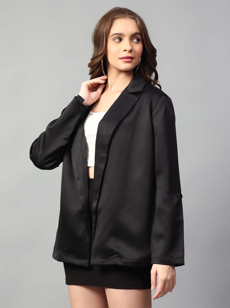 KOTTY Womens Soild Regular fit Full Sleeve Formal -Casual Blazer(Black,S) - Image 2