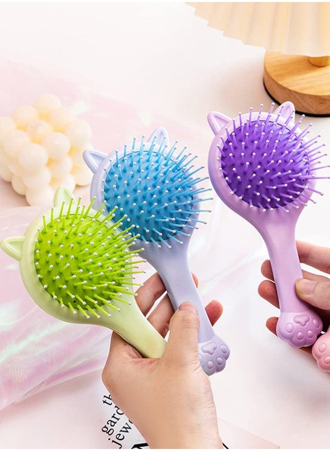 Crazy Boss Title: 2-in-1 Cat Ear Hair Brush with Mirror - Portable Mini Travel Detangling Brush for Girls - Image 4