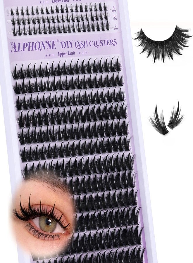 alphonse Spikes Lash Clusters with Bottom Lashes Clusters 80D Volume Thick Cluster Eyelash Extensions Wispy Spiky Manga Individual Lashes by ALPHONSE (276pcs) - Image 1