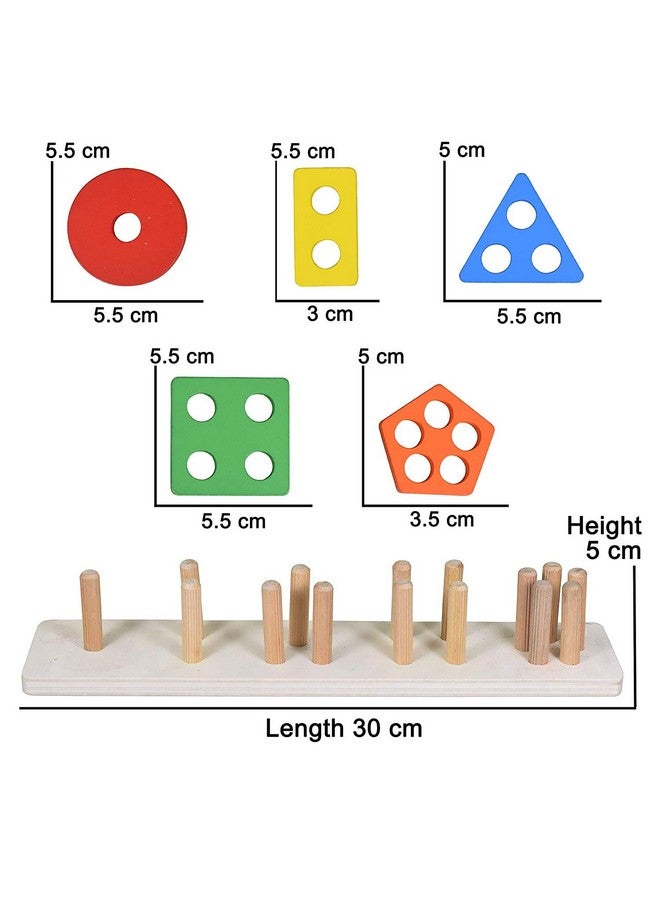 CraftDev Wooden Intellectual Geometric Shape Matching Five Column Blocks Educational & Learning Toys - Image 5