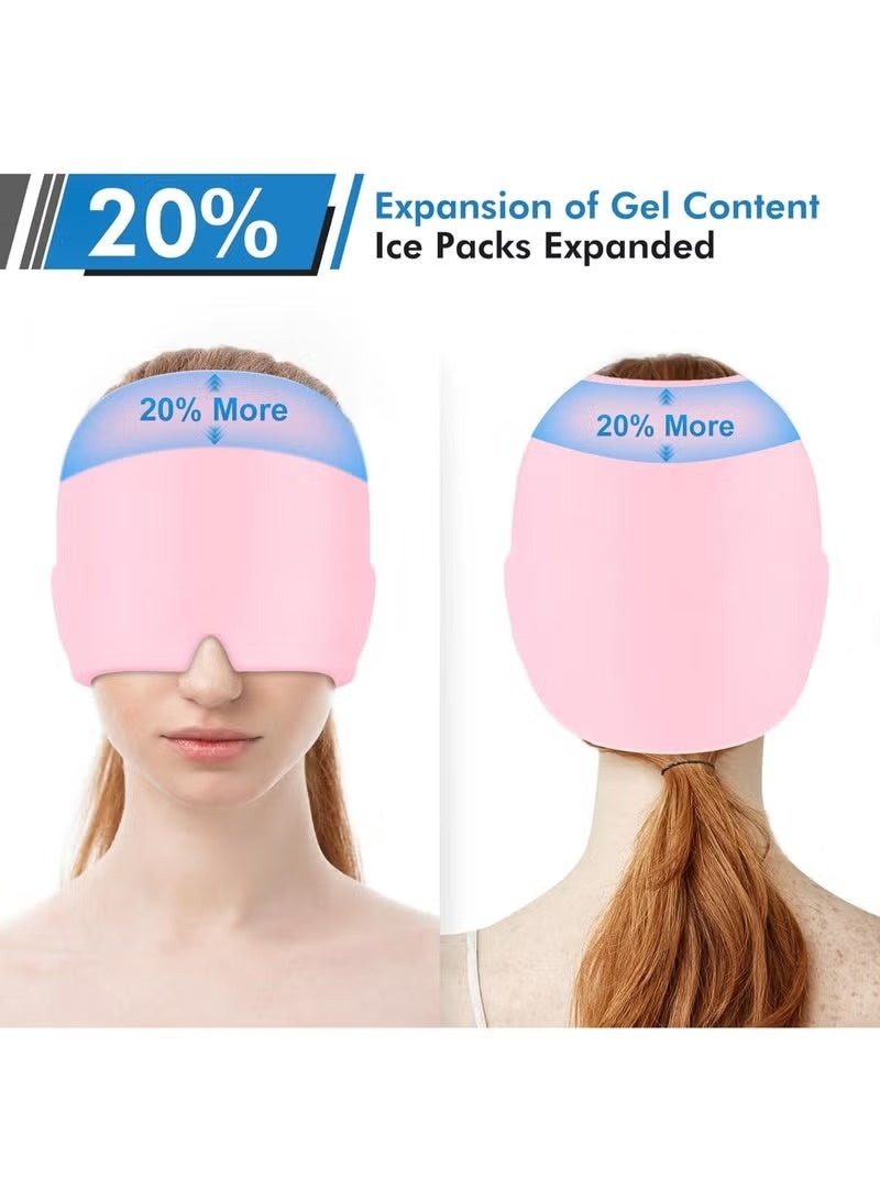 Xpert Migraine Relief Cap, All Around Gel Covered Reusable Headache Relief Cap, Pink Migraine Cap for Headache Relief, Puffy Eyes - Image 2