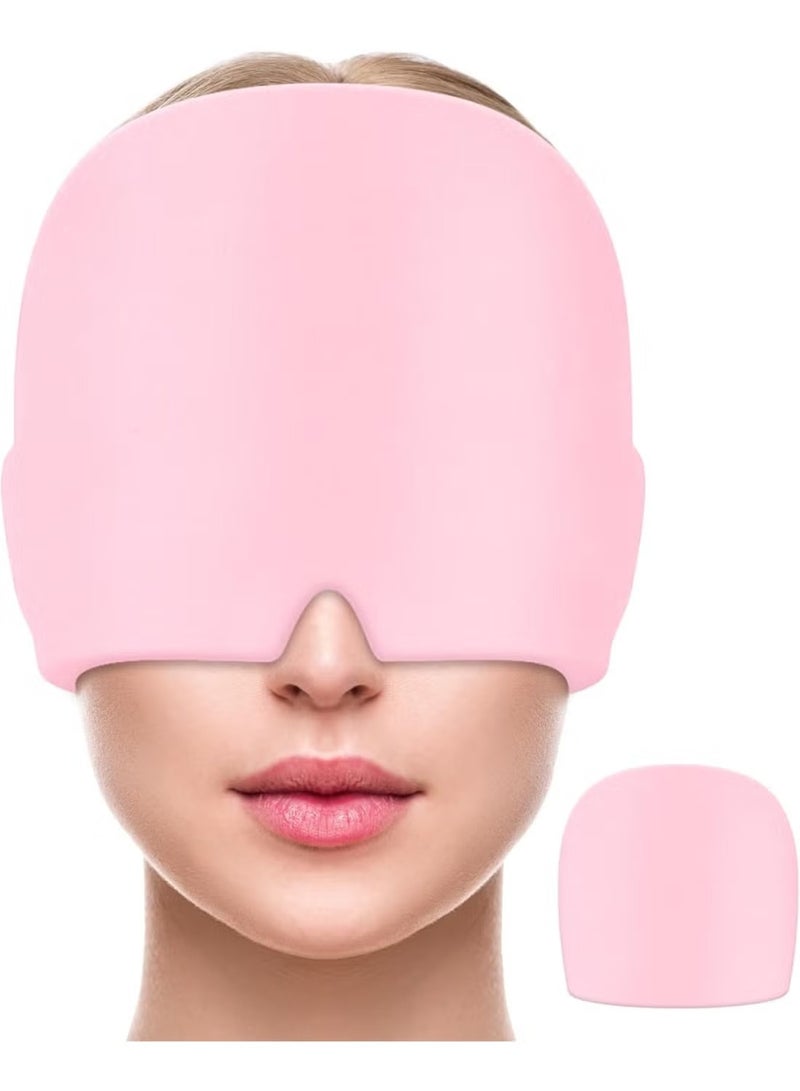 Xpert Migraine Relief Cap, All Around Gel Covered Reusable Headache Relief Cap, Pink Migraine Cap for Headache Relief, Puffy Eyes - Image 1