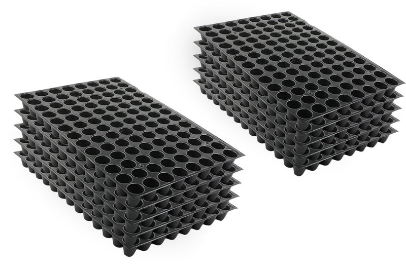 Halsey Germination Seedling Trays -Black,104 Holes Germination Tray for Seedling, Nursery Tray for Plants, Reusable Tray for Garden Plantation (Pack of 10 Trays) - Image 1