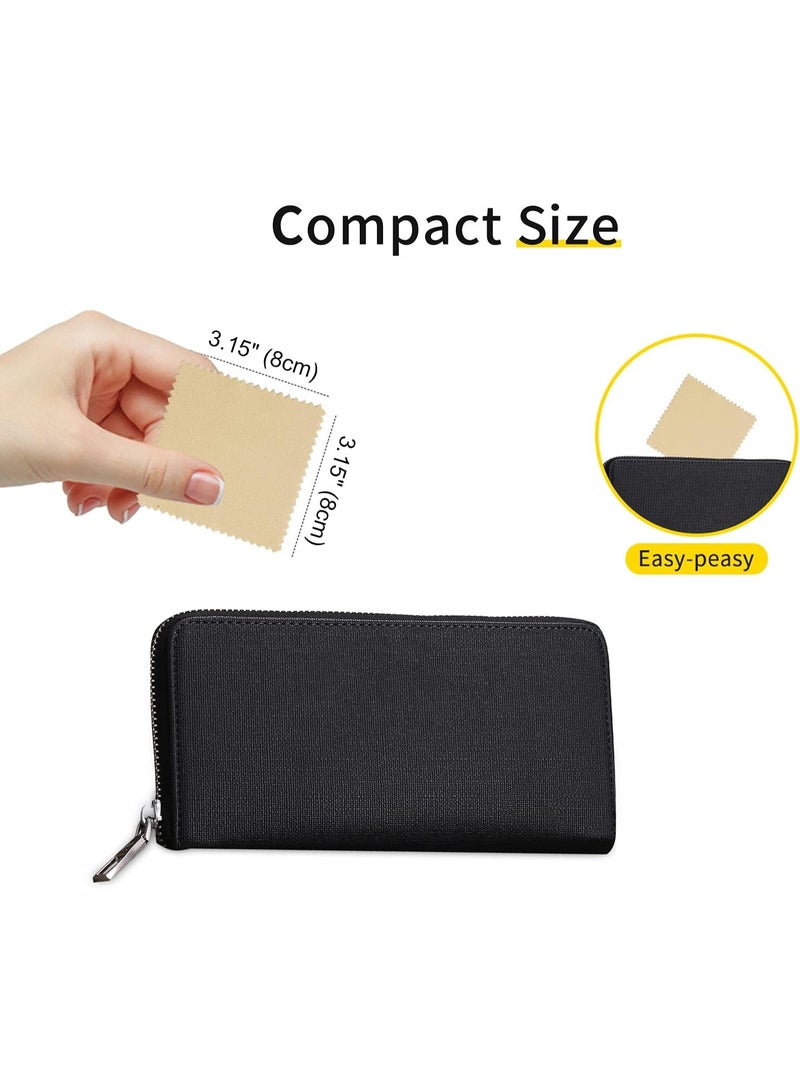 100pcs Premium Jewelry Cleaning Cloth, Silver Polishing Cloth Individually Wrapped, for Sterling Silver, Gold, Brass, Silverware, Coin, Ring, Watch and More (Yellow, 3.15" x 3.15") - Image 4