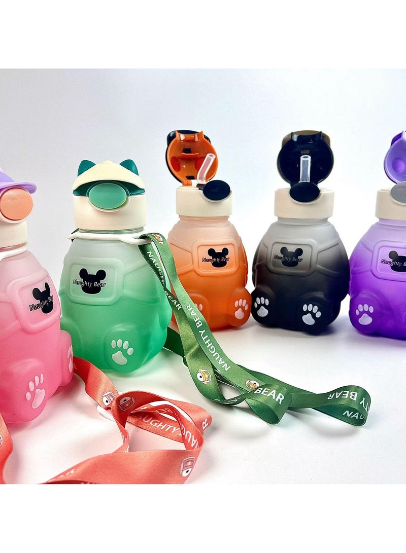 كيوشوب زمزمية أطفال بحزام وماصة – تصميم أرنب لطيف من كيوشوب مثالية للمدرسة، الحضانة، النادي وكل الخروجات - Image 3