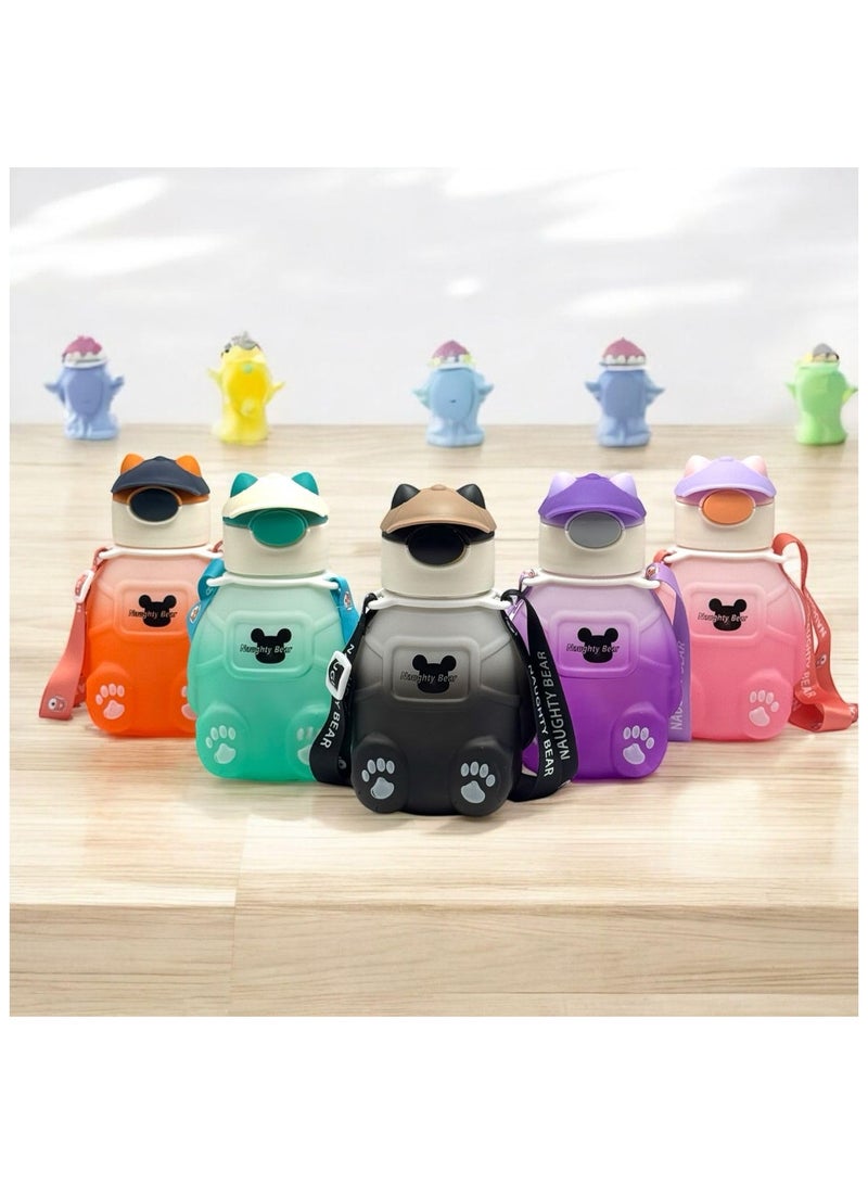 كيوشوب زمزمية أطفال بحزام وماصة – تصميم أرنب لطيف من كيوشوب مثالية للمدرسة، الحضانة، النادي وكل الخروجات - Image 5