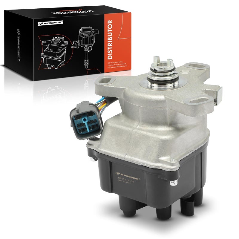 A-Premium Ignition Distributor with Cap and Rotor Compatible with Honda Civic 1996 1997 1998, Civic del Sol 1996-1997 - Image 1