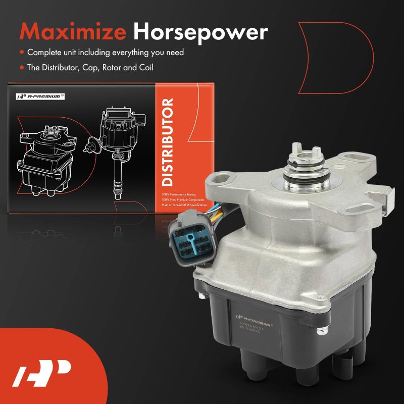 A-Premium Ignition Distributor with Cap and Rotor Compatible with Honda Civic 1996 1997 1998, Civic del Sol 1996-1997 - Image 3