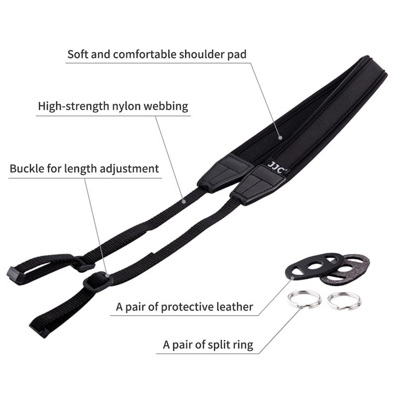 JJC Soft Camera Neck Shoulder Strap for Sony ZV-E10 A6000 A6100 A6300 A6400 A6500 A6600 Fuji Fujifilm X Half X-T5 X-T30 X-T20 X-T4 X-T3 X100V Canon EOS M50 M6 Mark II R7 R10 R50 G7X G5X G1X & More - Image 4