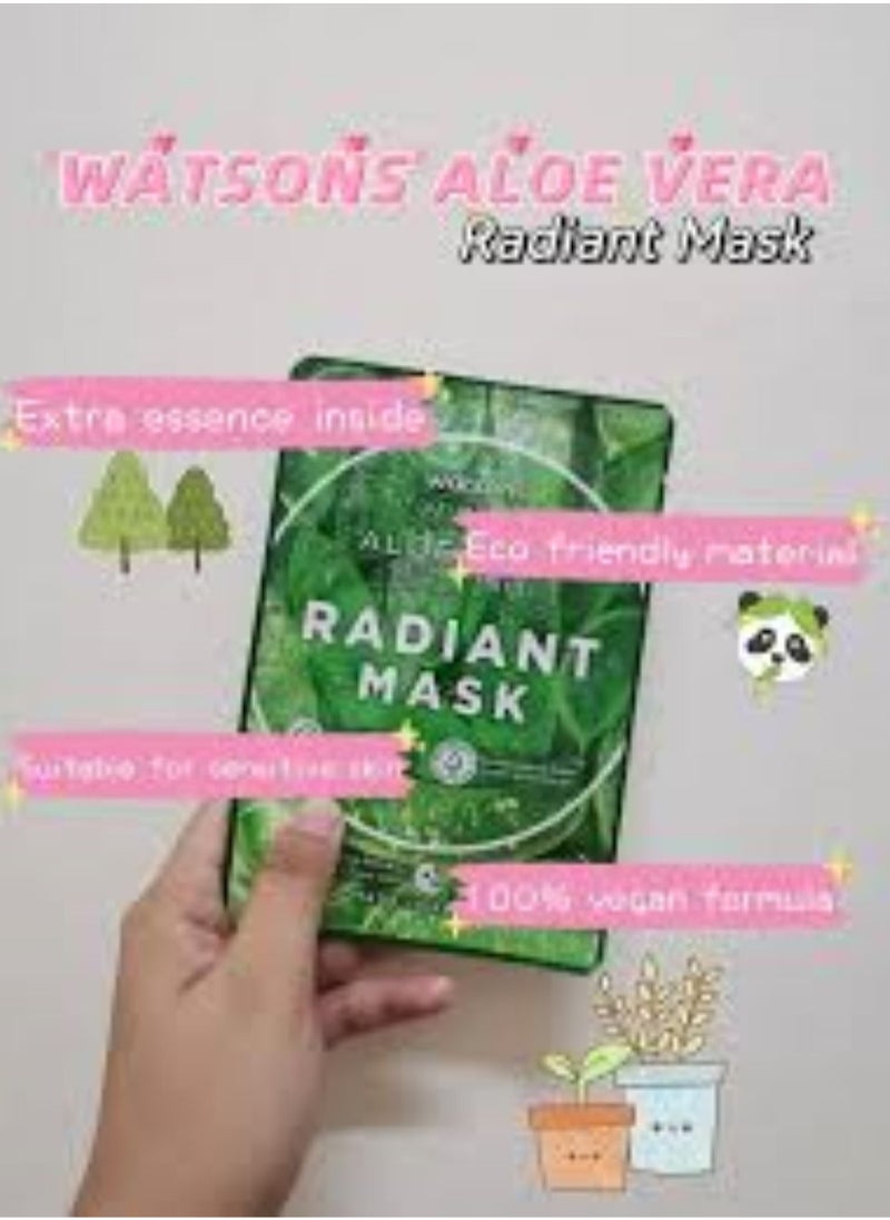 Watsons Watsons Radiant Mask – With aloe vera extract + aloe vera flower 30ml -made in Korea  - Image 3