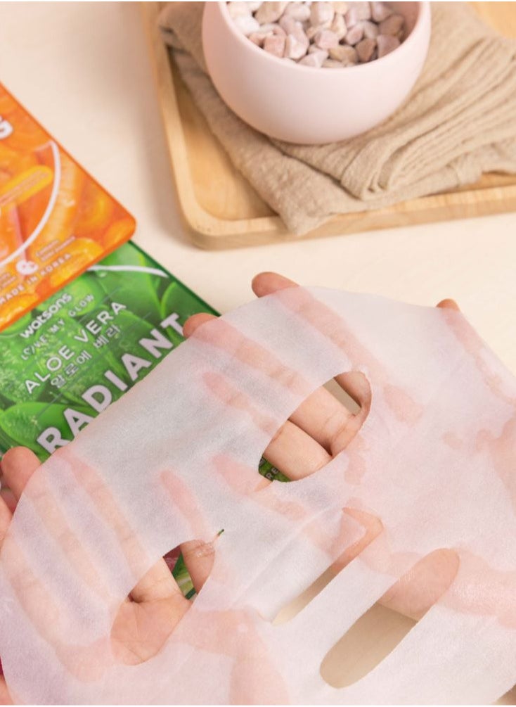 Watsons Watsons Radiant Mask – With aloe vera extract + aloe vera flower 30ml -made in Korea  - Image 4