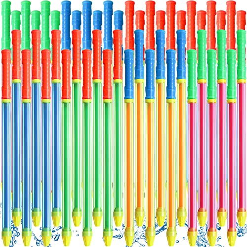 Sotiff 48 Pieces 224 Inch Crayon Water Guns Water Tube Squirters Suction Gun Shooter Beach Pool Toys Squirt Squirters for Summer Game Party Favors - Image 1