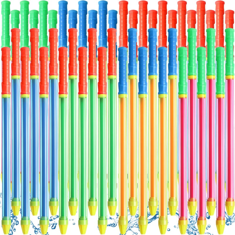 Sotiff 48 Pieces 224 Inch Crayon Water Guns Water Tube Squirters Suction Gun Shooter Beach Pool Toys Squirt Squirters for Summer Game Party Favors - Image 3