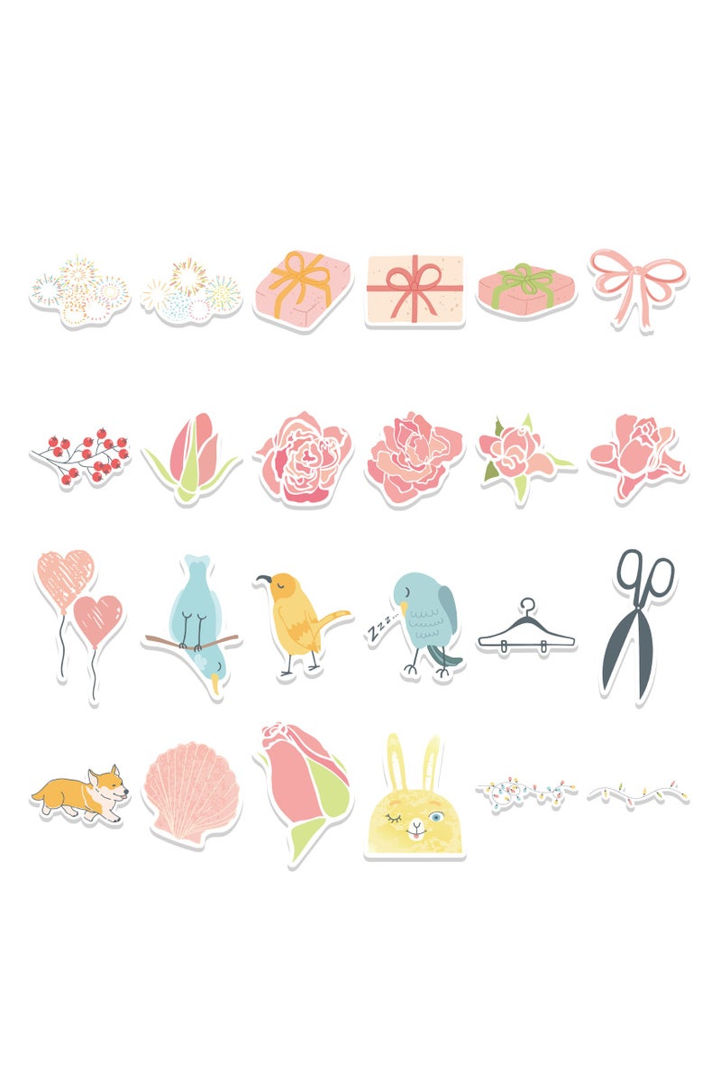 قوس قزح أورينبو 49 قطعة من ملصقات أشعة الشمس لزجاجات المياه والكمبيوتر المحمول والهاتف والجيتار ولوح التزلج، ملصقات فينيل كاواي مقاومة للماء، ملصقات جمالية عصرية للأطفال والمراهقين والفتيات والبالغين - Image 4