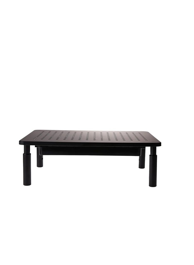 Monitor Stand Riser with Storage Drawer, 3 Height Adjustable, Metal Computer Stand for PC and Printer, Black - Image 2