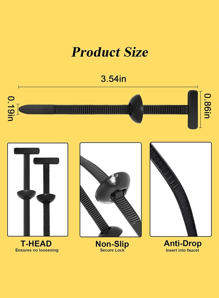 150PCS Nylon Universal Cable Tie Buckle, Heavy Duty Plastic Rivet T Zip Ties Style, Grip Auto Zip Tie Buckles, Self-Locking Rivet Zip Ties，Automotive Zipper Clips, Button Ziptie Bumper Retainer Fender Liner Fastener， Multifunctional Cable Tie Buckle for Car Daily Repair, Home, Office, Garden, Workshop - Image 2