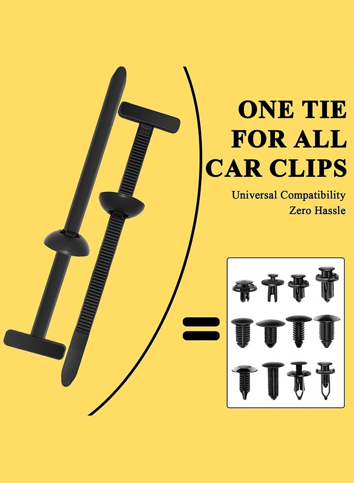 150PCS Nylon Universal Cable Tie Buckle, Heavy Duty Plastic Rivet T Zip Ties Style, Grip Auto Zip Tie Buckles, Self-Locking Rivet Zip Ties，Automotive Zipper Clips, Button Ziptie Bumper Retainer Fender Liner Fastener， Multifunctional Cable Tie Buckle for Car Daily Repair, Home, Office, Garden, Workshop - Image 5