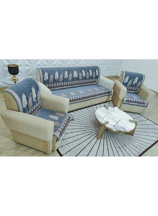 KREEVA New Lazer 6 Piece 5 Seater Sofa slipcover and Chair Set- (3+1+1), (Grey Feather) - Image 3