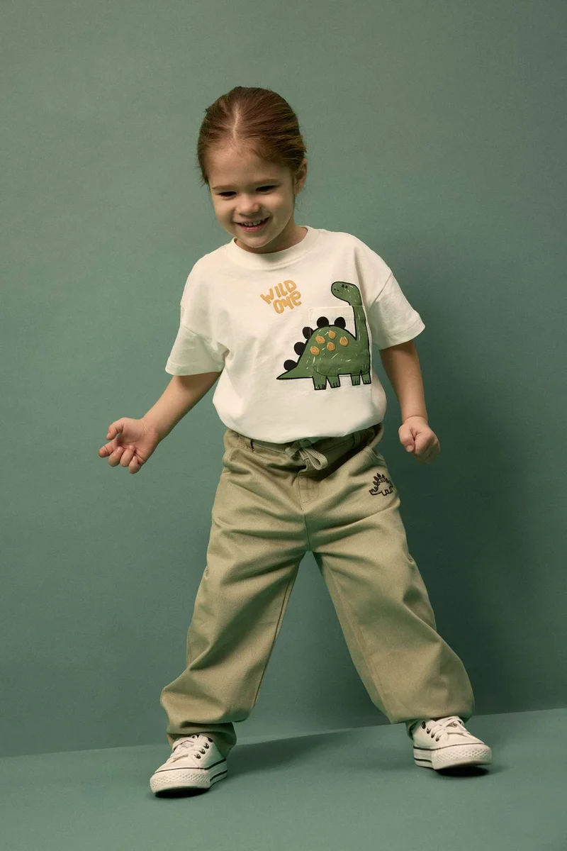 ديفاكتو Baby Boy Dinosaur Print Short Sleeve T-Shirt
