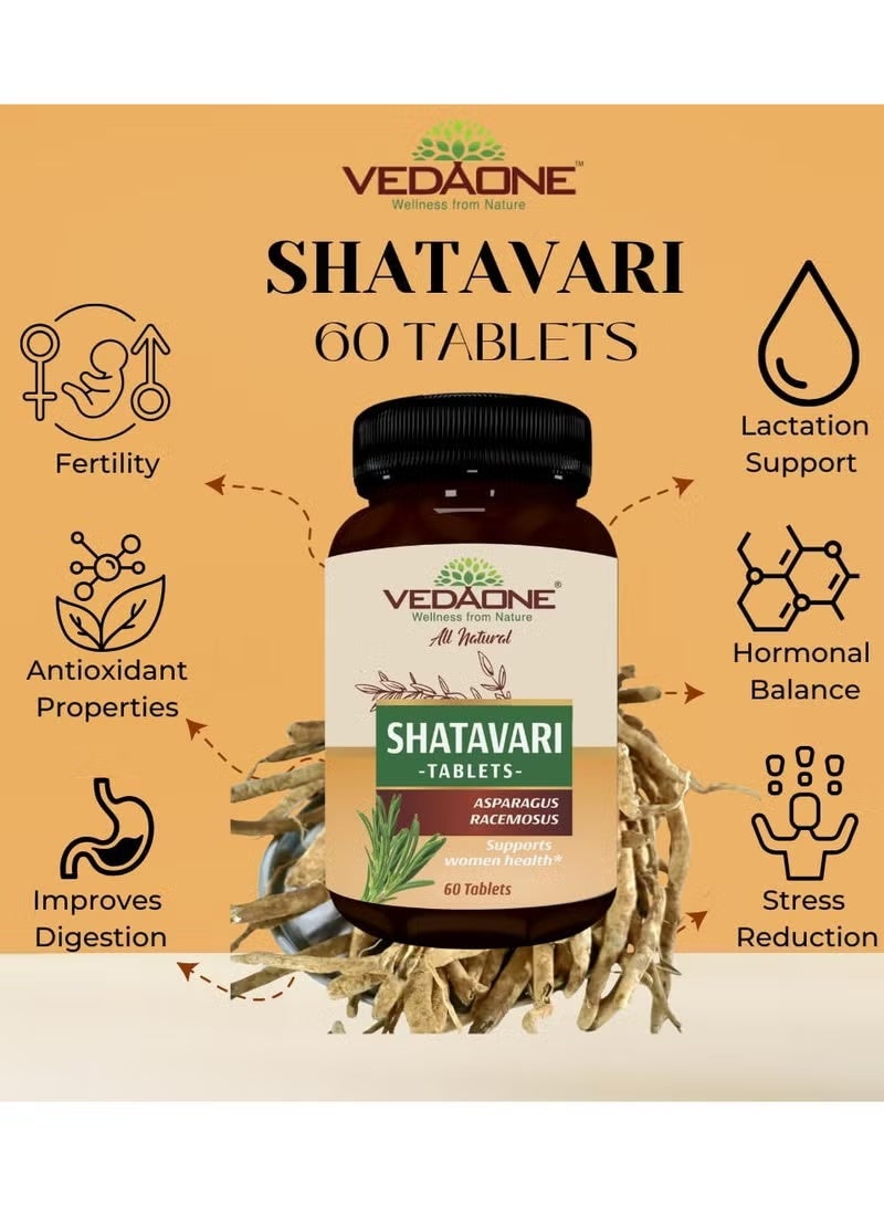VedaOne All Natural Shatavari tablets | 750mg each| 60 Tablets| Shatavari supplement for women |Hormonal Balance, Women's Reproductive Health, Improve Mood and Immunity, Mental Clarity - Image 4