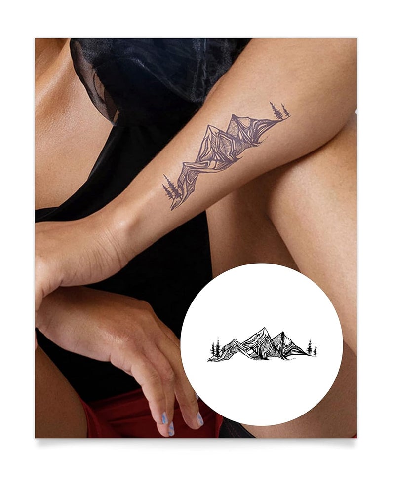 inkbox Inkbox Temporary Tattoos, Semi-Permanent Tattoo, One Premium Easy Long Lasting, Water-Resistant Temp Tattoo with For Now Ink - Lasts 1-2 Weeks, Born to Roam, 5 x 2 in 