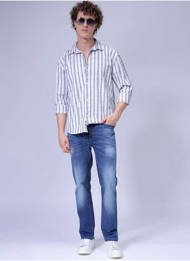The Indian Garage Co - Men Relaxed Fit Checkered Full Sleeves Cutaway Collar Resort Wear Shirt - Image 1