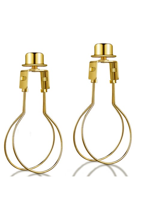 Bulb Lamp Shade, 2 Pieces Lamp Shade Light Bulb Clip Adapter, Light Bulb Lamp Shade Clip Includes Finial and Lampshade Levellers for Lamp Shade Replacement, Bronze