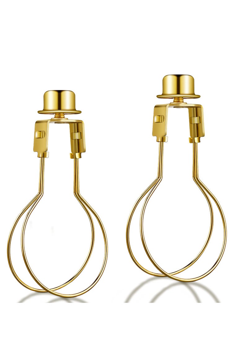 Excefore Bulb Lamp Shade, 2 Pieces Lamp Shade Light Bulb Clip Adapter, Light Bulb Lamp Shade Clip Includes Finial and Lampshade Levellers for Lamp Shade Replacement, Bronze  - Image 1