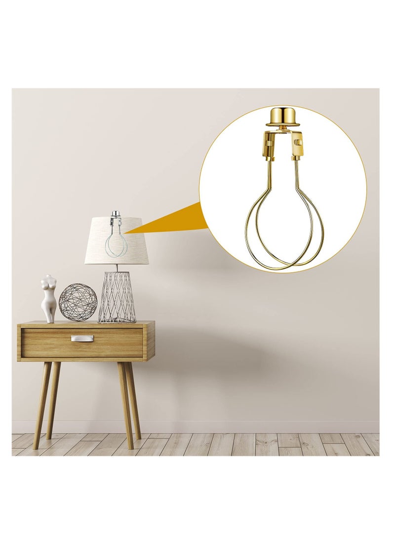Excefore Bulb Lamp Shade, 2 Pieces Lamp Shade Light Bulb Clip Adapter, Light Bulb Lamp Shade Clip Includes Finial and Lampshade Levellers for Lamp Shade Replacement, Bronze  - Image 4