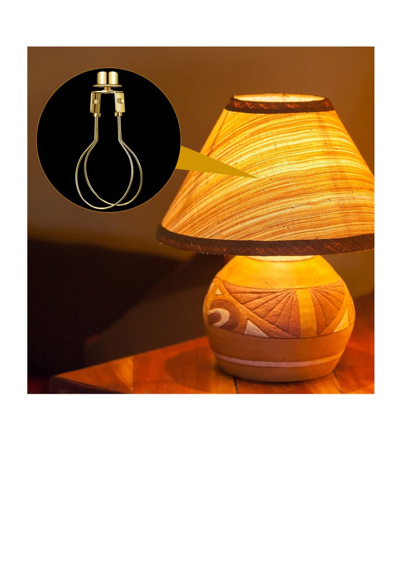Excefore Bulb Lamp Shade, 2 Pieces Lamp Shade Light Bulb Clip Adapter, Light Bulb Lamp Shade Clip Includes Finial and Lampshade Levellers for Lamp Shade Replacement, Bronze  - Image 2