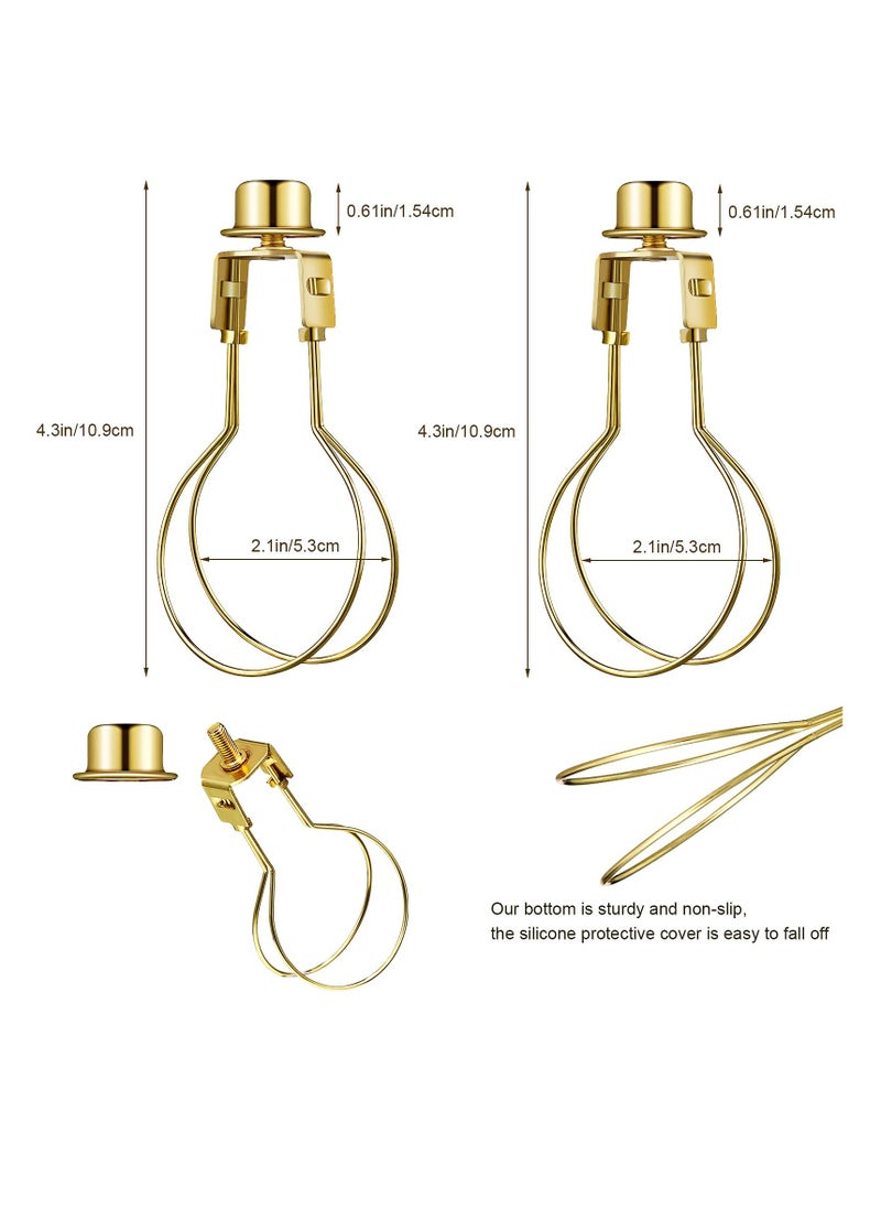 Excefore Bulb Lamp Shade, 2 Pieces Lamp Shade Light Bulb Clip Adapter, Light Bulb Lamp Shade Clip Includes Finial and Lampshade Levellers for Lamp Shade Replacement, Bronze  - Image 5