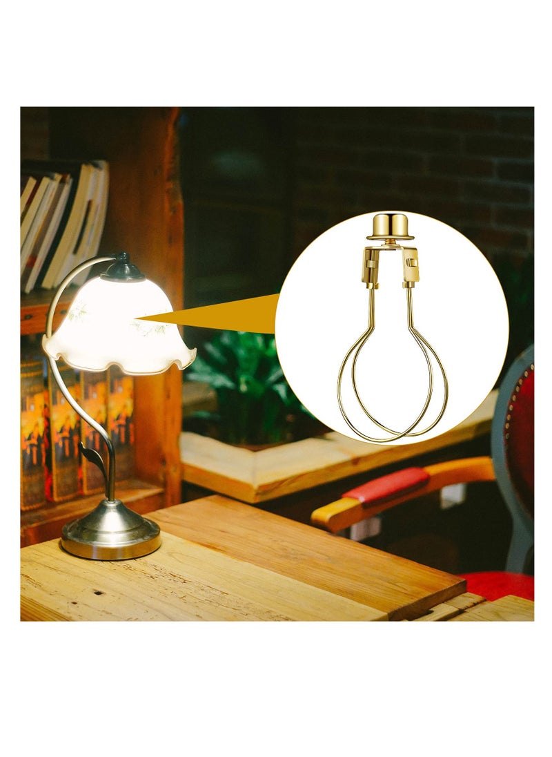 Excefore Bulb Lamp Shade, 2 Pieces Lamp Shade Light Bulb Clip Adapter, Light Bulb Lamp Shade Clip Includes Finial and Lampshade Levellers for Lamp Shade Replacement, Bronze  - Image 3