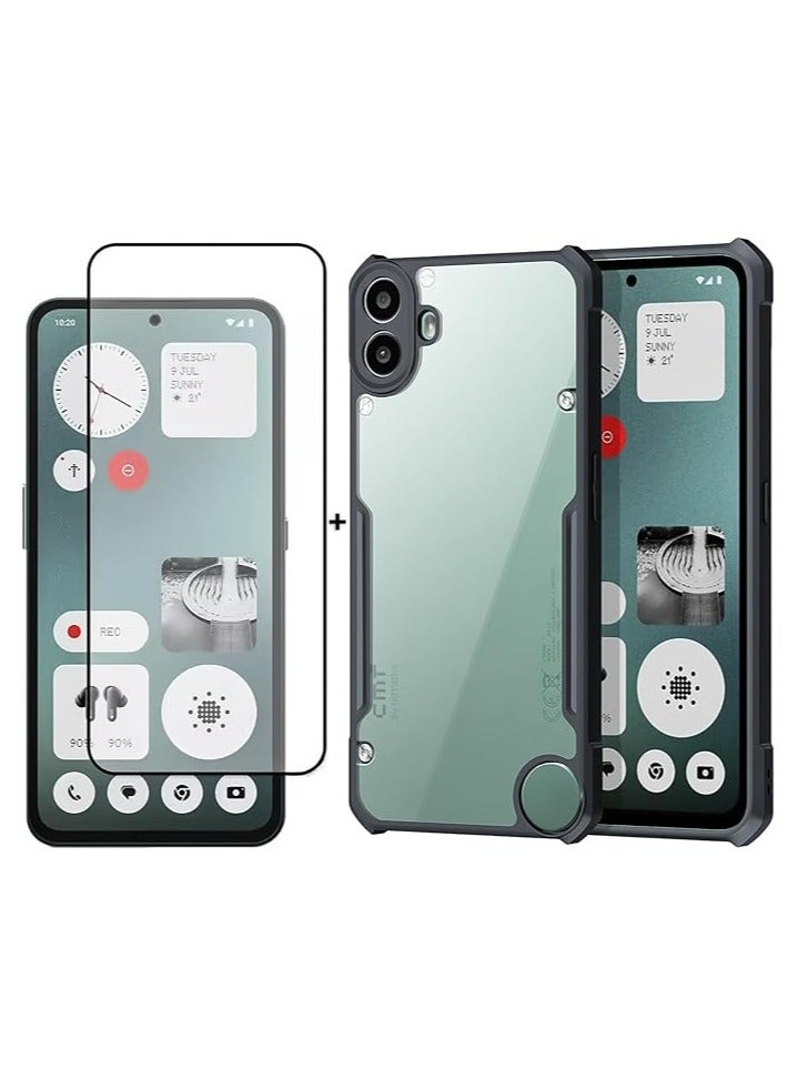 [1+1 Sets] For Nothing CMF Phone 1 Case Cover & Screen Protector Phone Case with Anti Drop Function,Tempered Flim - Image 1