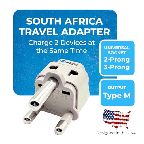 OREI India to South Africa, Botswana, Namibia & More (Type M) Travel Adapter Plug - 2 in 1 - CE Certified - RoHS Compliant - 2 Pack - White Color(DB-10L-2PK) - Image 2