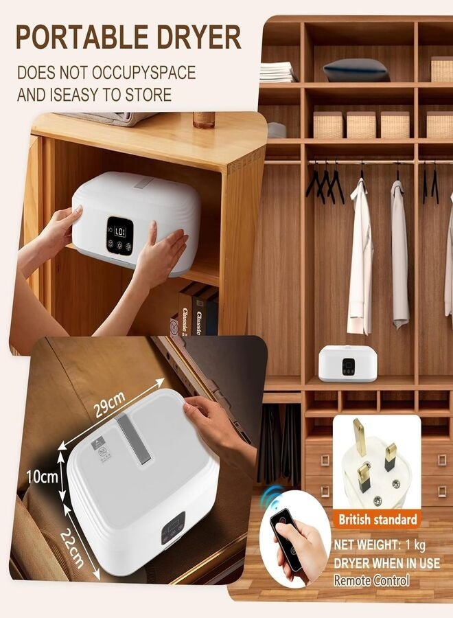 ZEESQUARE Portable Clothes Dryer with Remote Control – Electric Garment Drying Machine, Wardrobe Style Folding Dryer, Fast Drying & Dehumidifier, Energy Saving Laundry Dryer for Clothes, Towels & Baby Clothes - Image 5